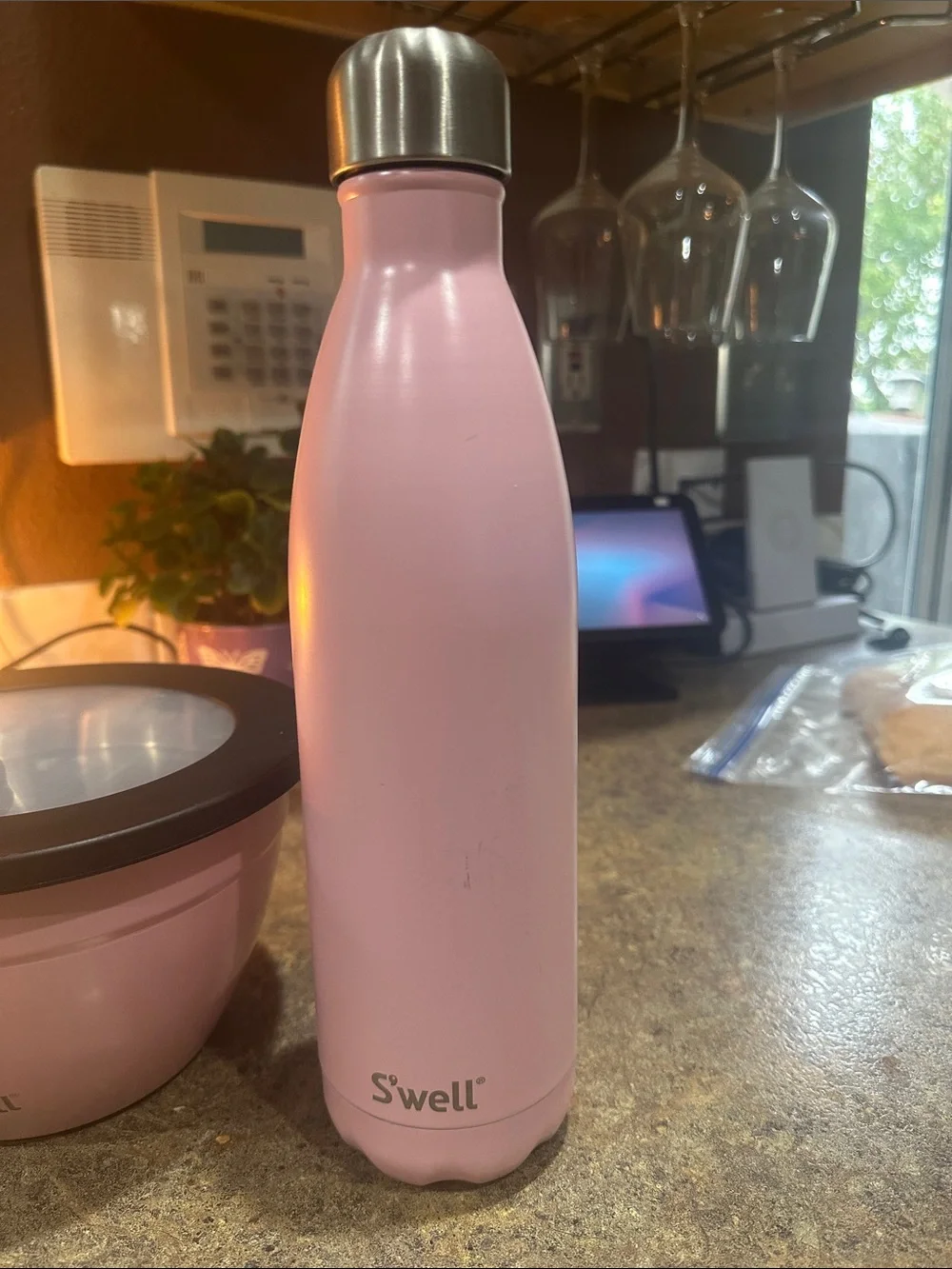 S'well Pink Insulated Bottle and Matching Food Bowl Set